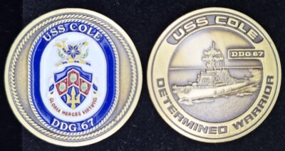 DDG-67 USS COLE - Determined Warrior - Navy Challenge Coin