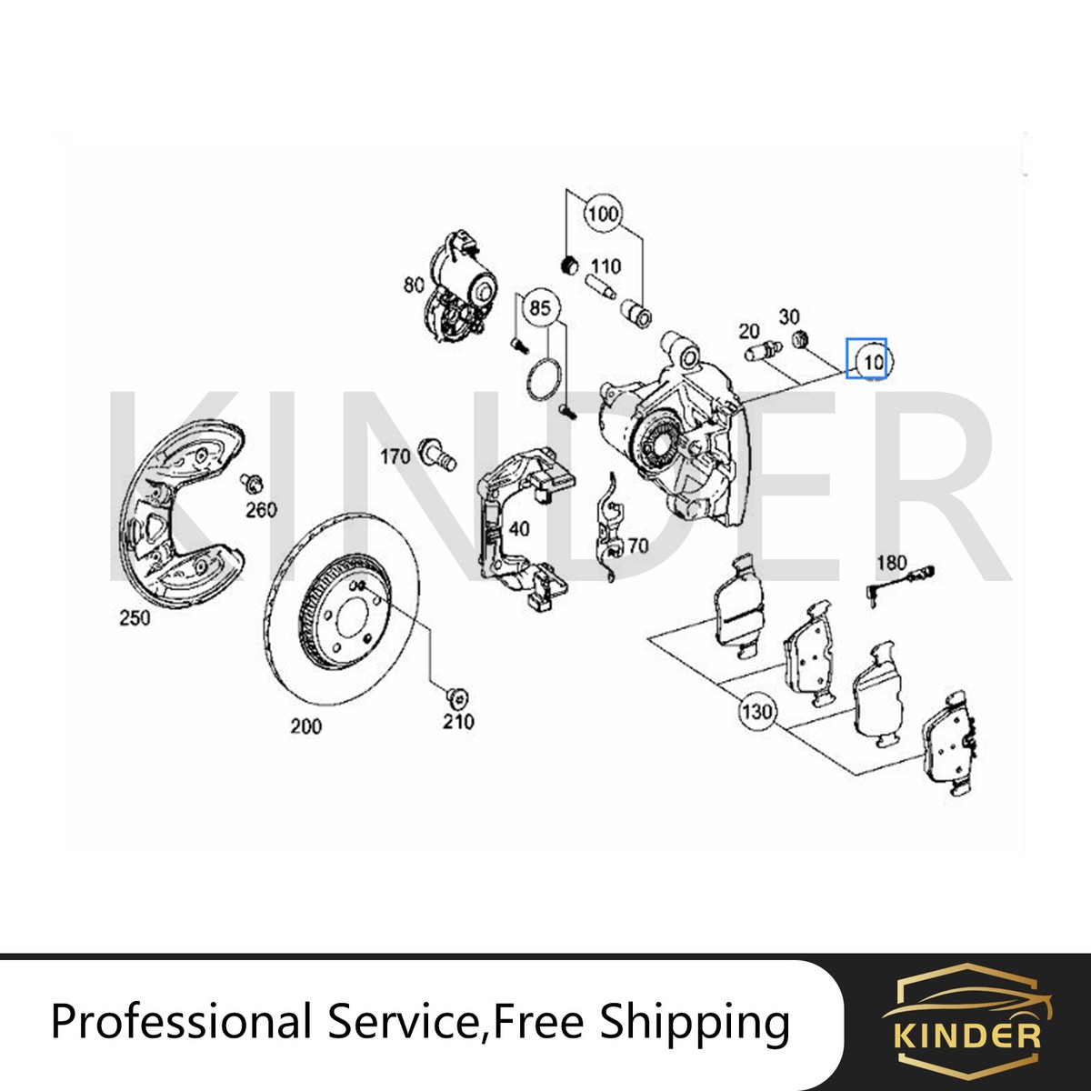 New Rear Right Disc Brake Caliper for Mercedes Benz GLC(C253 