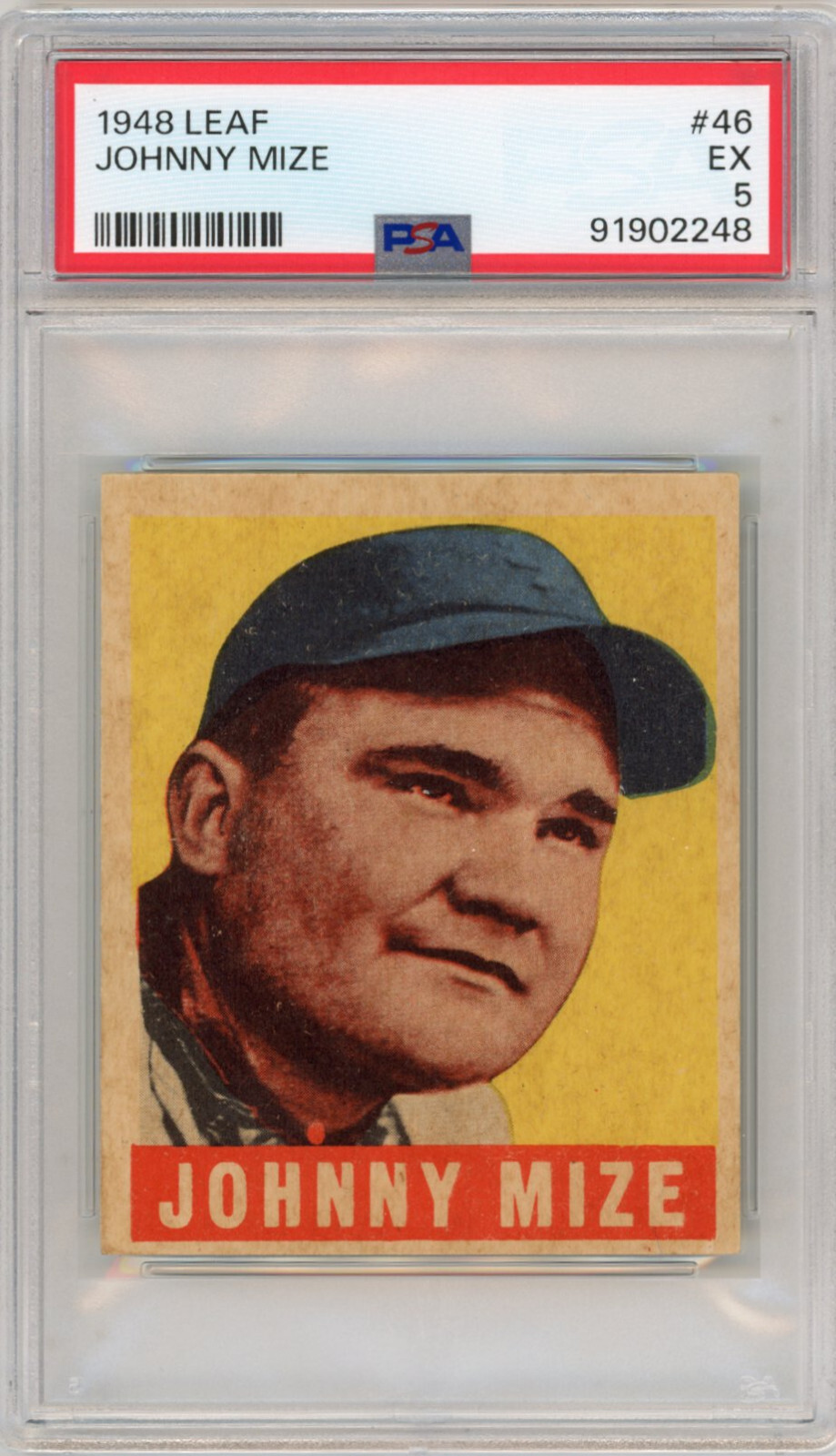 Johnny Mize 1948 Leaf PSA 5 EX #46 HOF Giants Yankees Cardinals