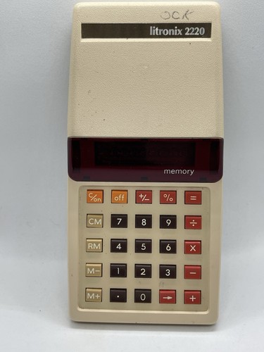 Vintage Litronix Battery operated Calculator Model 2220 Works Well Red LED - Picture 2 of 5