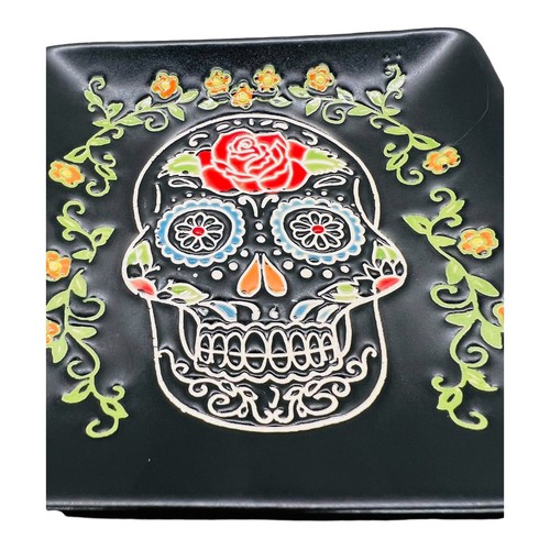 Juego de 4 platos de aperitivo Blue Sky ELI+ANA Día de Muertos 5""×5"" regalo de Halloween - Imagen 9 de 12