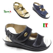 Sandali donna linea comoda Vera Pelle zeppa comfort GoldenFit MadeInItaly 696