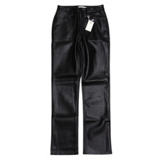 Good American GOOD ICON FAUX LEATHER PANTS GNS000 Size 6/28 Inseam 32"