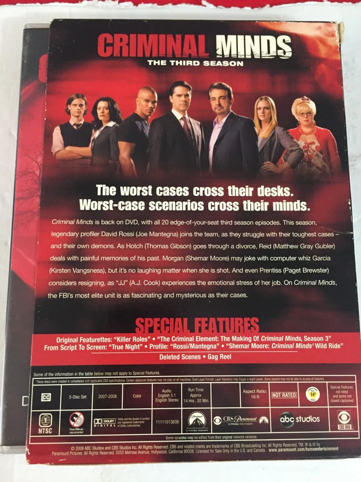 Criminal Minds Season 3 DVD Ships Same Day With Tracking Foto 3 de 3