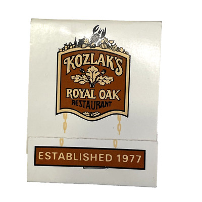 Kozlak's Royal Oak Restaurant Shoreview Unstruck Matchbook N. O. Jazz Brunch