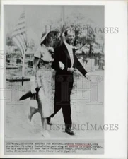 1959 Press Photo Steven Rockefeller and mother Mary arrive at Sogne church.