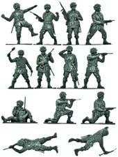 Airfix WWII U.S. Paratroops x 14 figures - 54mm - 1990s mint