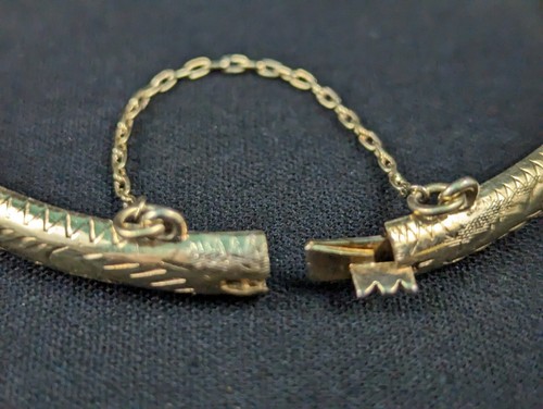 Bracciale Vermeil Argento Sterling con Chiusura Catena di Sicurezza 925 Idee Regalo Vintage - Foto 2 di 4