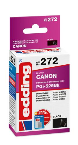 Edding 18-272 EDD-272 Ink Cartridge Suitable for Canon PGi-525Bk Black Text blac - Photo 1/2
