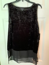 NEW  Simply Vera Velvet Tunic (Lined) womens size M Pure Night Black retail $48