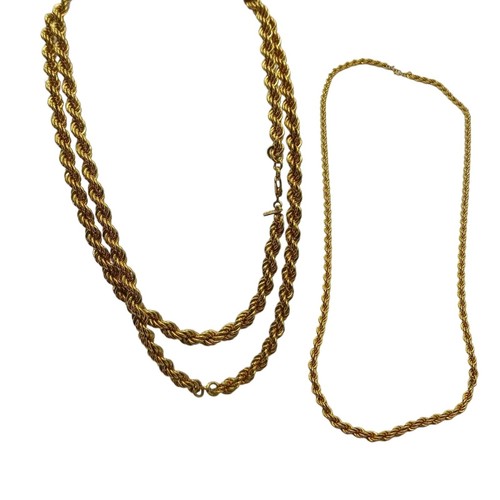 Vintage Monet Womens Twist Rope Necklace 15 in Long Gold Tone Costume Jewelry - Picture 2 of 7