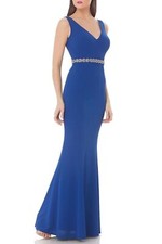 JS Collections Embellished Mermaid Gown SZ 2 Royal