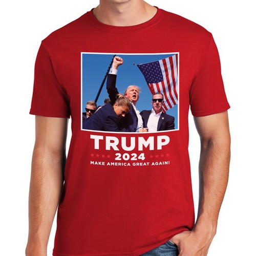 Donald Trump Rally Shooting T-Shirt US Support Trump 2024 Gildan Soft Cotton - Picture 10 of 13