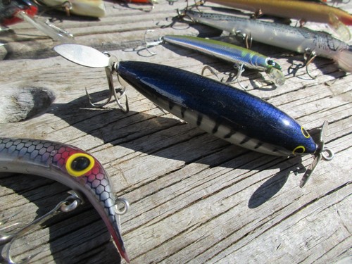 FISHING TACKLE BOX/LURES/HEDDON/MOSS BOSS/RATTLN TRAP/MEPPS/JITTERBUG, FRED ARBO - Picture 9 of 22