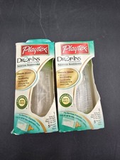 2 PC Vintage Playtex Drop In Bottles 4 OZ Green Slow Feeder