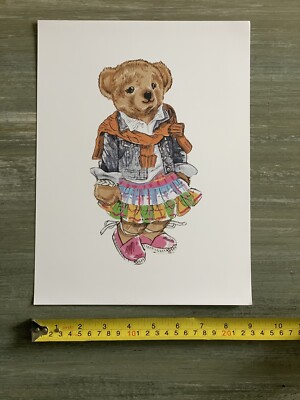 9X12 PRINT RRL RL RLX PRL POLO BEAR SPORT LAUREN USA ART US-RL