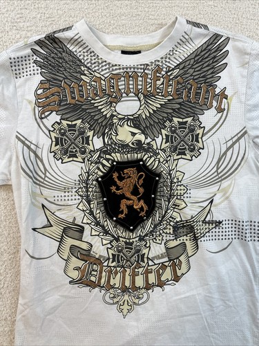 Raw Blue T Shirt Men's L Graphic White Swagnificant Drifter Y2K Grunge Hip Hop - Picture 6 of 11
