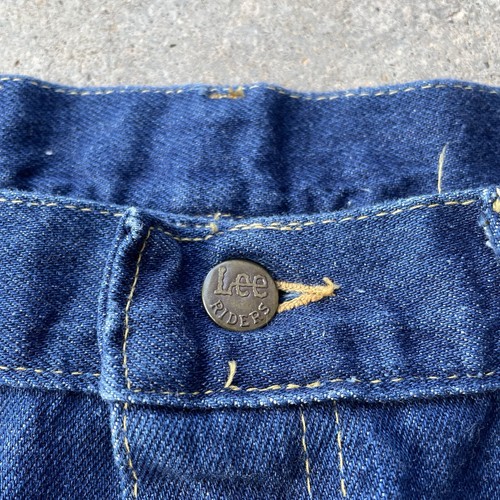 Vtg 70s Lee Riders Sanforized Union Made Usa Jeans 30x32 Denim Indigo Raw Cowboy - Picture 2 of 13
