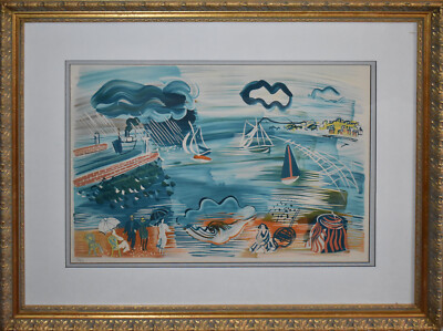 RAOUL DUFY-French Modernist-Hand Signed LIM.ED Color Litho-Seaside