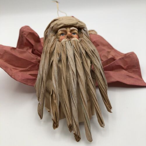 Silvestri Santa Claus Christmas Ornament Handcrafted Paper Mache Primitive 7” - Picture 3 of 9