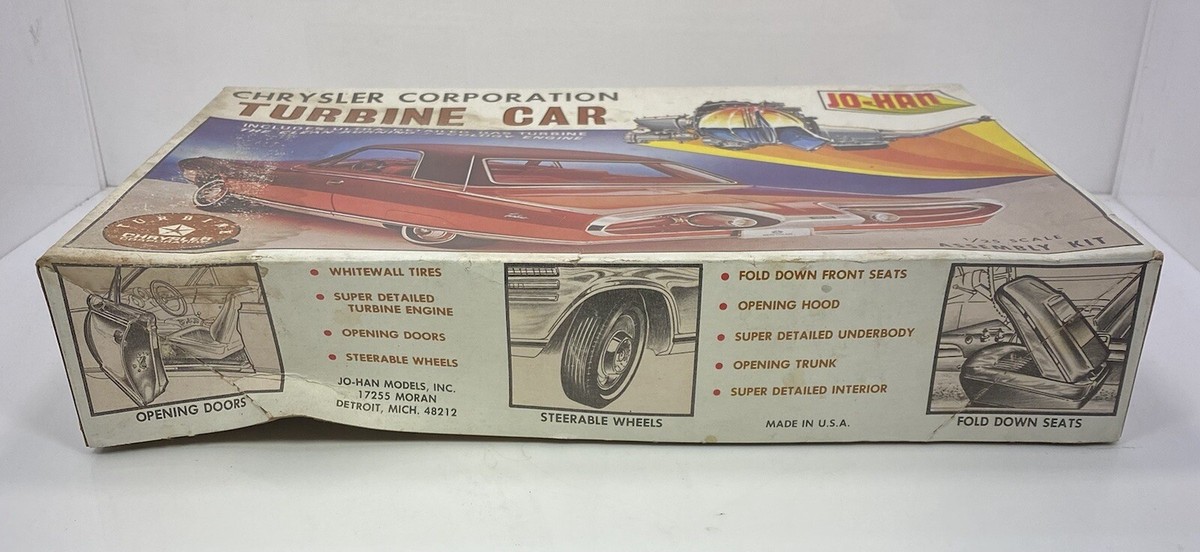 Jo-Han 1/25 Scale CHRYSLER TURBINE Model Kit “OPEN BOX” RARE RARE