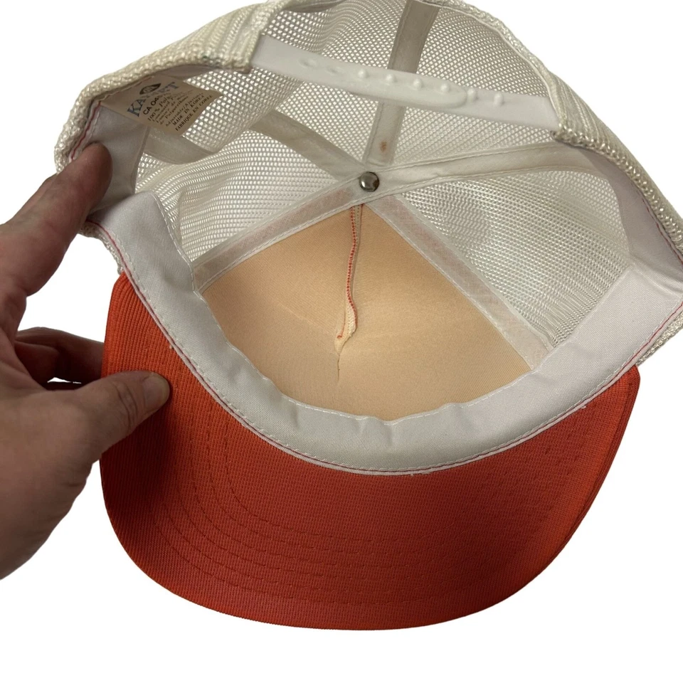 NoS Nuevo De Colección Años 80 Kayjet Naranja Malla CAMIONERO Sombrero WOOLLEY BOOGER Perforación Snapback Foto 4 de 4