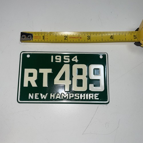 Vintage 1954 Wheaties Mini Fahrrad Nummernschild - NEW HAMPSHIRE