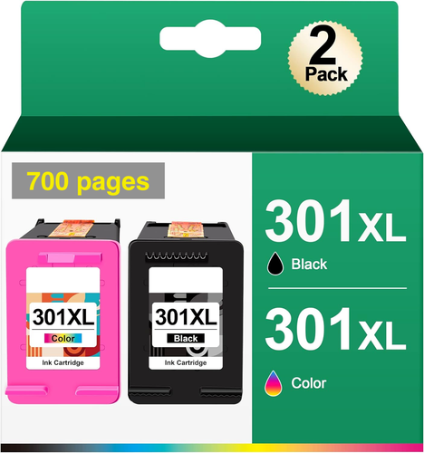 Cartouches D'encre Compatibles HP 301XL - 1 Noir + 1 Couleur - XXL - Fabriqué En France