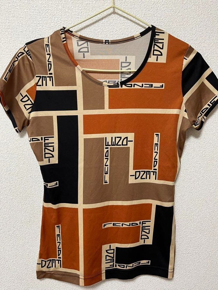 FENDI Logo Multicolor Short Sleeve T-Shirt Size S Preowned 2024