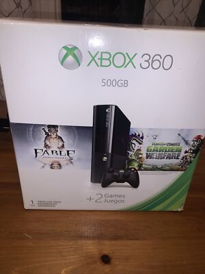 Microsoft Xbox 360 E 500￼ GB Fable & Plants Vs Zombies In Original Box  + Acces