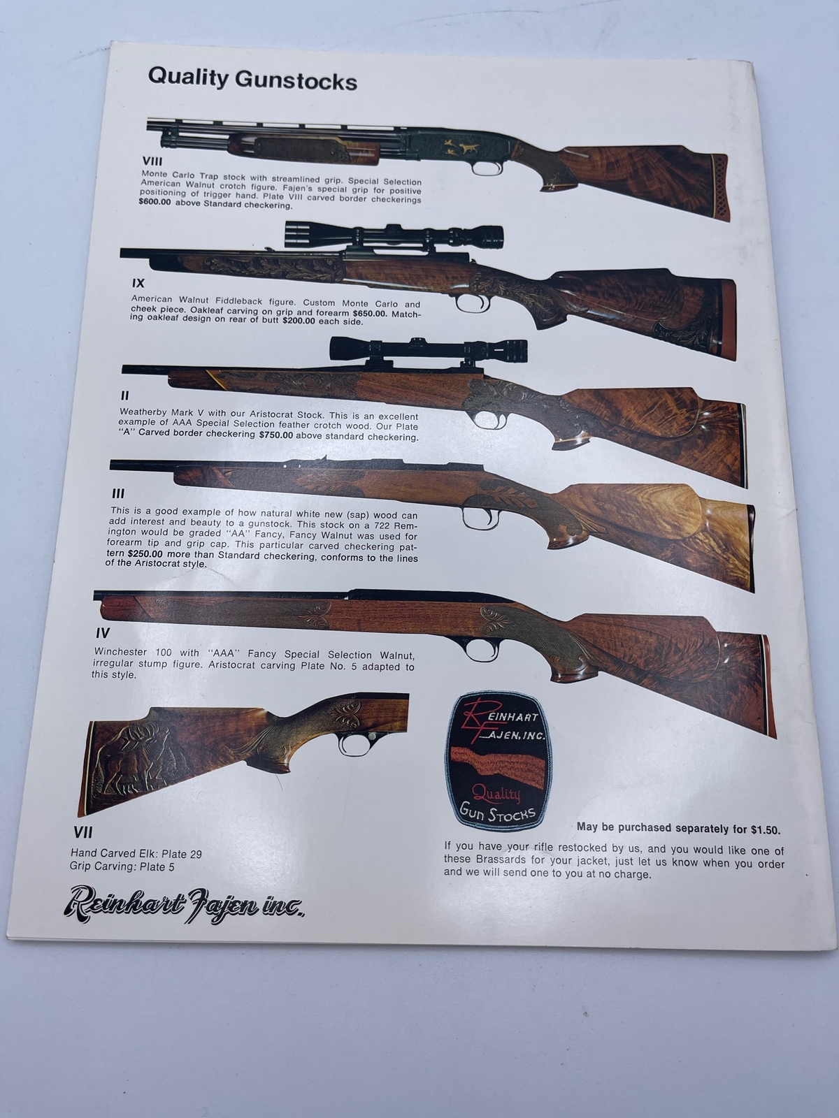 Reinhart Fajen Catalog No 86, Gun and Rifle Stock, Vintage Americana eBay