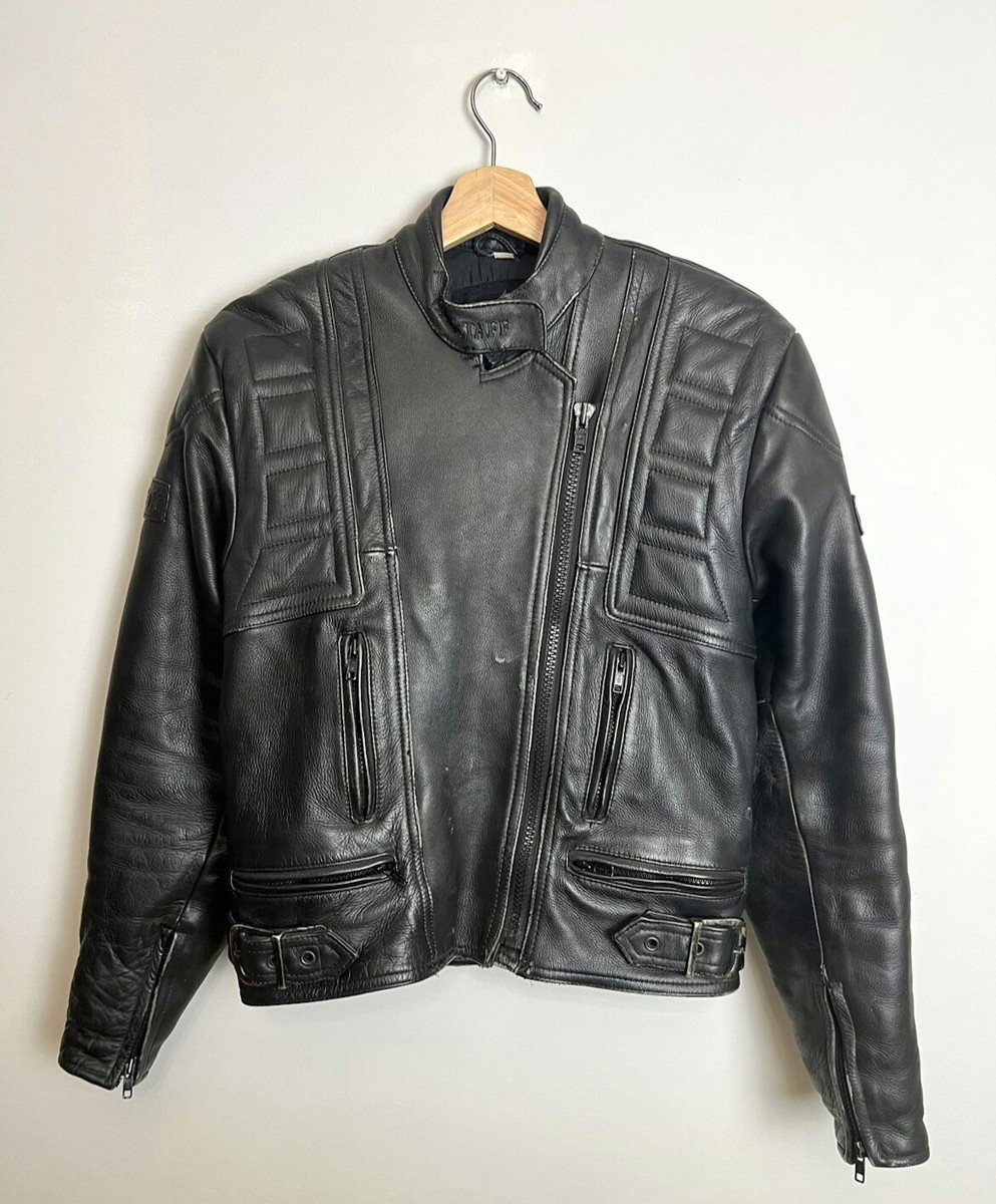 【1990s】ビンテージ　ナイロンドッキングレザーコート　ブラック　Ｍ位 70s SEARS シアーズ Tバック レザー ジャケット 黒 44 TALL 着脱