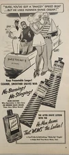 1951 Print Ad Mennen Lather Shave Cream & Skin Bracer Men,Lady,Boat Cartoon