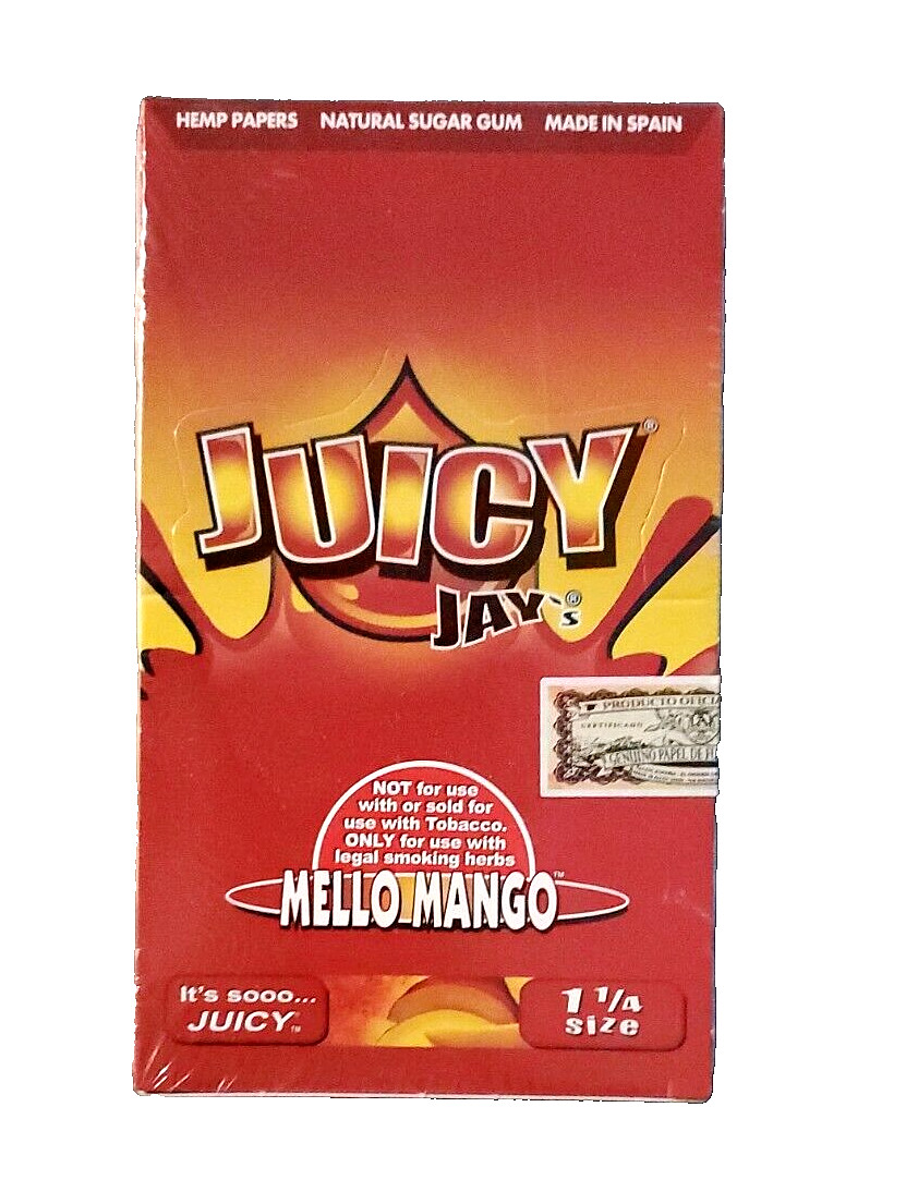 JUICY JAY S  rolling papers 24 Ct Box Mello Mango 1/1/4 size