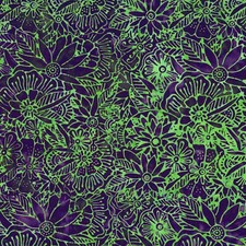 Laurel Burch Batik Menagerie Floral Dark Lime Green Y2490-19 Fabric By FQ 1/4 YD
