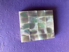 Vintage Unused Mother of Pearl and Brass Compact