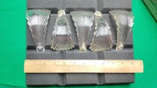 FIVE (5) Anitque/Vintage Clear Depression Glass Feather Tie Backs - No Brackets