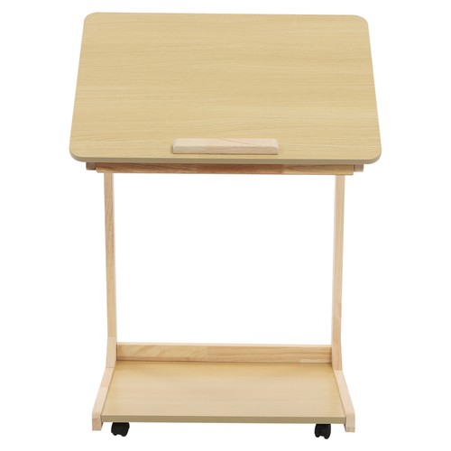 Sofá cama en forma de C altura ajustable mesa lateral color madera - Imagen 11 de 19