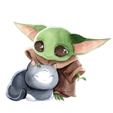 SW Baby Yoda Weatherproof Anime Sticker 6" Car Decal D2
