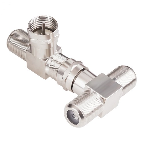 F Type Male to Dual Female Connector RF Adapter Coax Coaxial Antenna Cable Plug - Picture 4 of 6