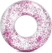 Intex Sand and Summer Sparkling Glitter Tube Swimming Pool Ring in Pink Glitter
