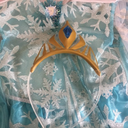 Elsa Disney Frozen Movie Child Deluxe Princess Costume with Tiara Party Hallowee - Picture 2 of 31