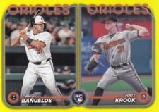 DAVID BANUELOS MATT KROOK TOPPS UPDATE YELLOW PARALLEL RC ORIOLES #US315 2024 24