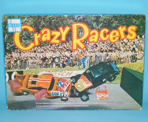 SSP SMASH-UP DERBY CRAZY RACERS PICK-UP & VW BEETLE COMPLETE EURO BOX SET 197...