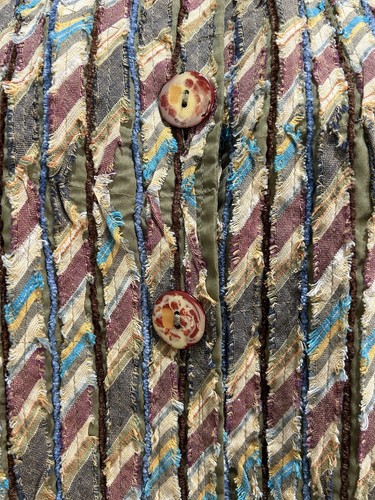 Life Style Blazer Jacket Lg. Earthy Tones Textured Cotton Boho Granola Girl - Picture 4 of 10