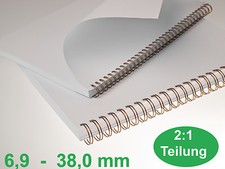 RENZ Drahtbinderücken 2 : 1 Teilung 23 Ringe /  6.9 - 38.0 mm - Farbwahl