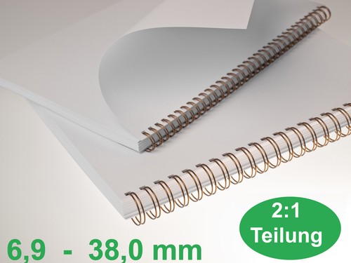 RENZ Drahtbinderücken 2 : 1 Teilung 23 Ringe /  6.9 - 38.0 mm - Farbwahl - Bild 1 von 6