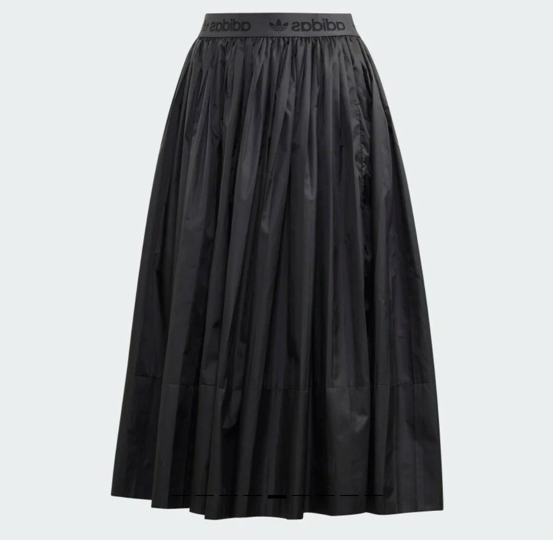 New Women's Adidas Pleated Black Midi Skirt KPOP GP5941 $80 Choose