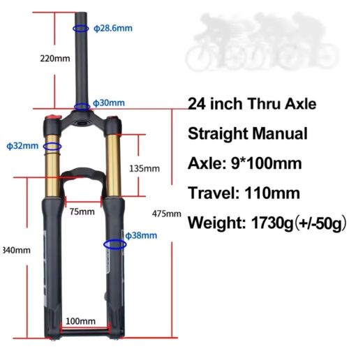 Air Suspension 24/20 Inch Fork Qr/Thru Axle Shock Absorber Bicycle Front Forks - Picture 18 of 25