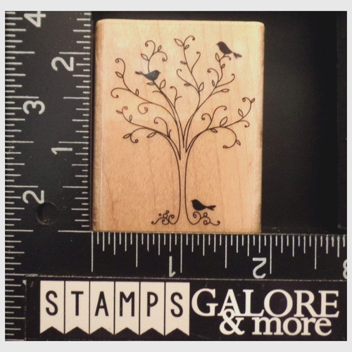 Inkadinkado Stempel 98414K BAUM ZWEIGE WIRBEL VÖGEL BLÜTENKNOSPEN #W05